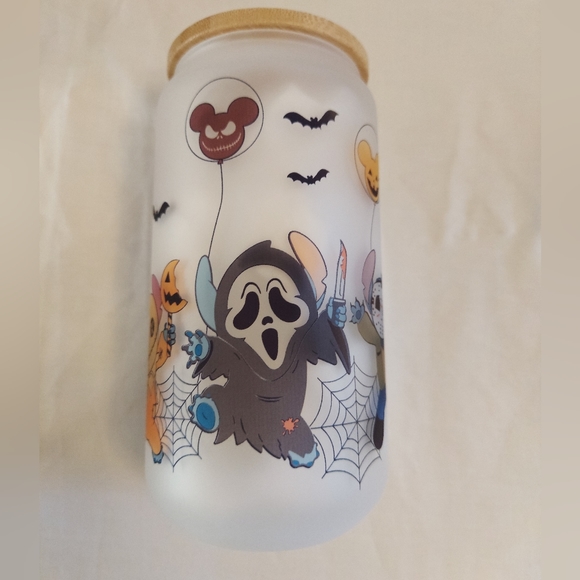 Stitch frosted glass cup - Picture 1 of 5